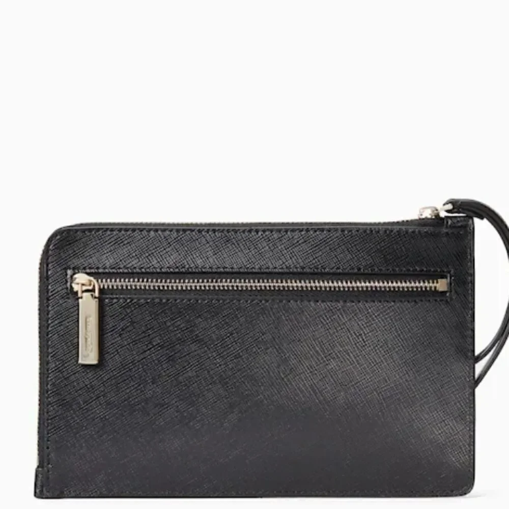 KATE SPADE Black Staci Medium L Zip Wristlet Wallet Bag Purse